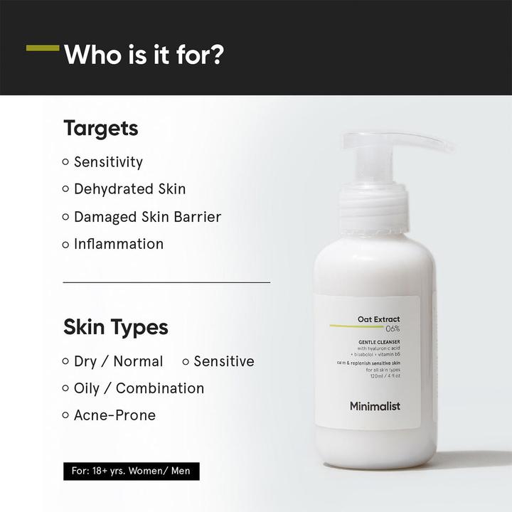 Actual product image Minimalist Oat Extract 6% Face Cleanser (Gel, 120 ml)