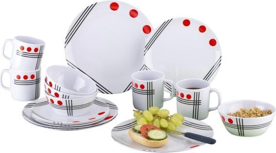 Produktbild Berger Dots Melamin Geschirr-Set 16-tlg. Rot (16 Stück)