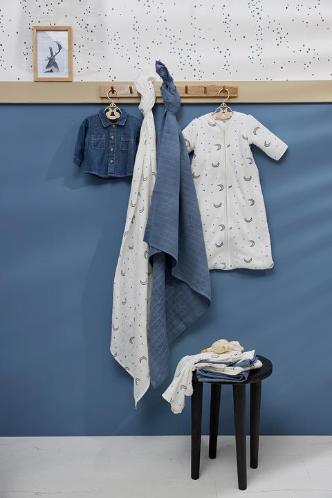 Productafbeelding Meyco Baby Moon Starter Set - Set van 9 - mousseline - indigo (70 cm, 70 cm)
