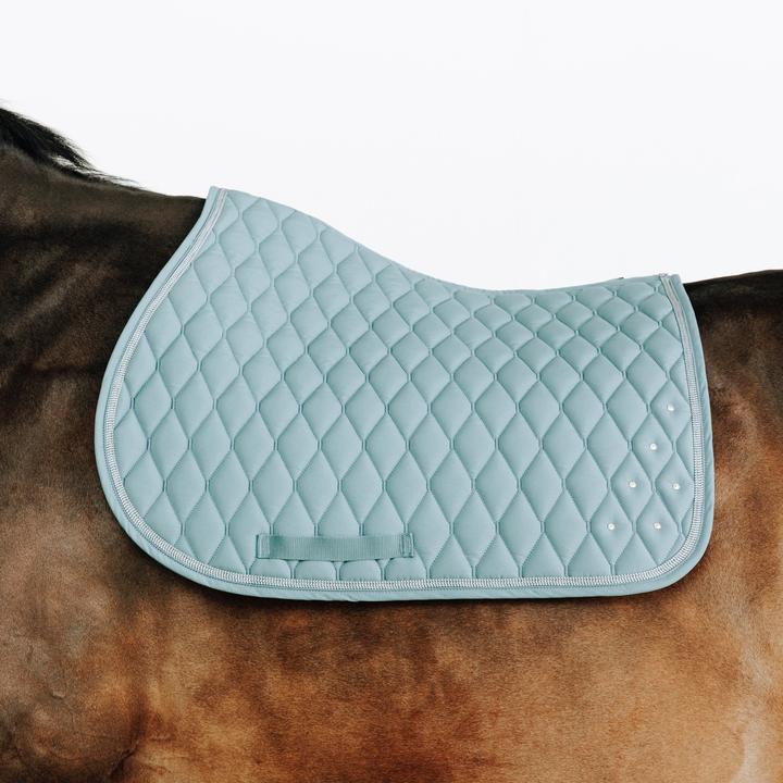 Actual product image Fouganza Horse and Pony Riding Rhinestone Saddle Cloth 500 - Frozen Cedar