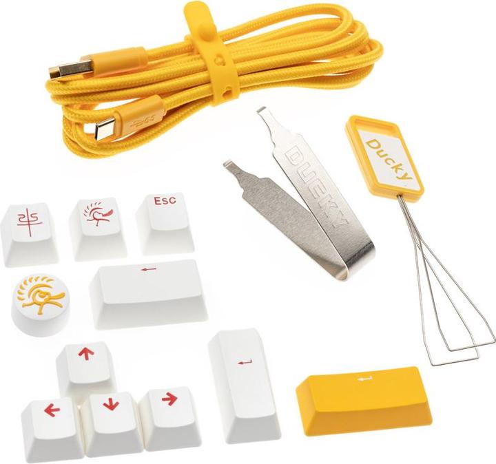 Actual product image Ducky One 3 Yellow TKL Gaming Keyboard, RGB LED - MX-Red (US) (US, Cable)
