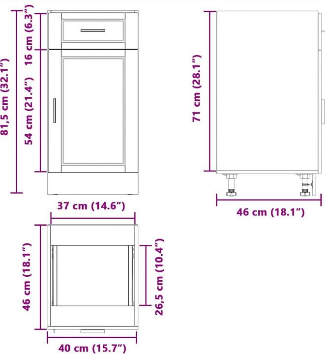 Actual product image VidaXL Lyman (40 x 46 x 81.5 cm)