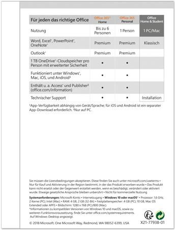 Produktbild Microsoft Office Home & Student 2019 Englisch (1 User, unbegrenzt)
