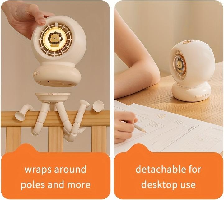 Produktbild PhoneLook Portabler Baby-Kinder Ventilator mit flexiblem Stativ für Auto / Reisen / Kinderwagen