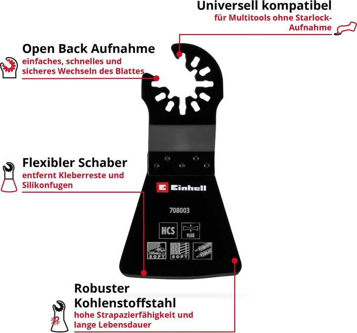 Actual product image Einhell Schaber, 708003, HCS, Flexibel, 52 mm