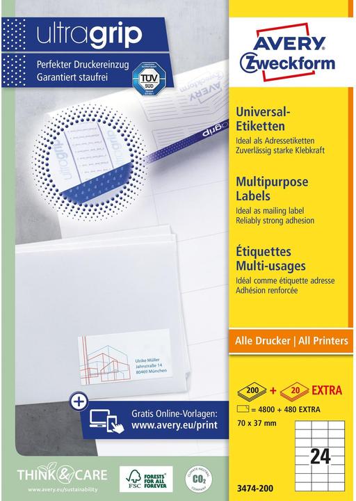 Actual product image Avery Universal labels