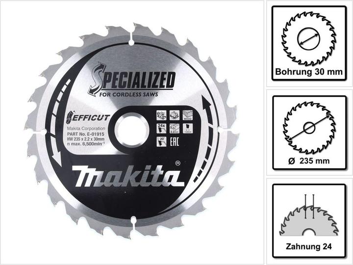Produktbild Makita EFFICUT Sägeblatt 235 x 30 x 24 Zähne