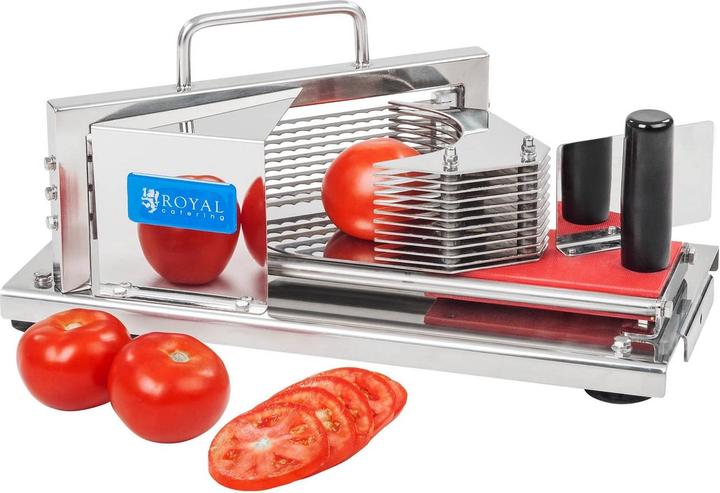Actual product image Royal Catering Tomatenschneider Edelstahl 10 Klingen 5 5 mm Gastro Gemüseschneider Profi
