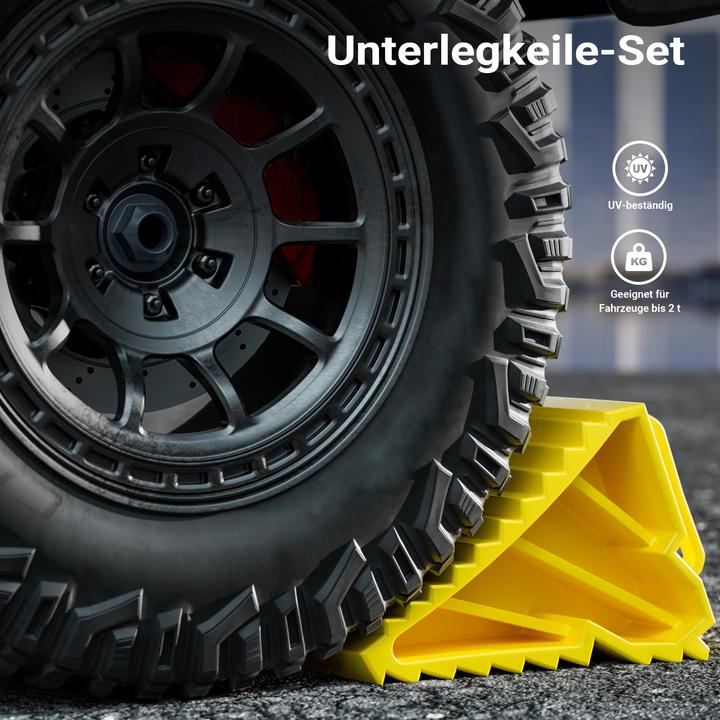Actual product image Wiltec 2x wheel chocks 166x75x94mm Brake wedge 2t trailer camper brake shoe