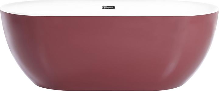 Actual product image Beliani Bathtub freestanding burgundy oval 170 x 80 cm CARRERA (240 l, 170 cm)
