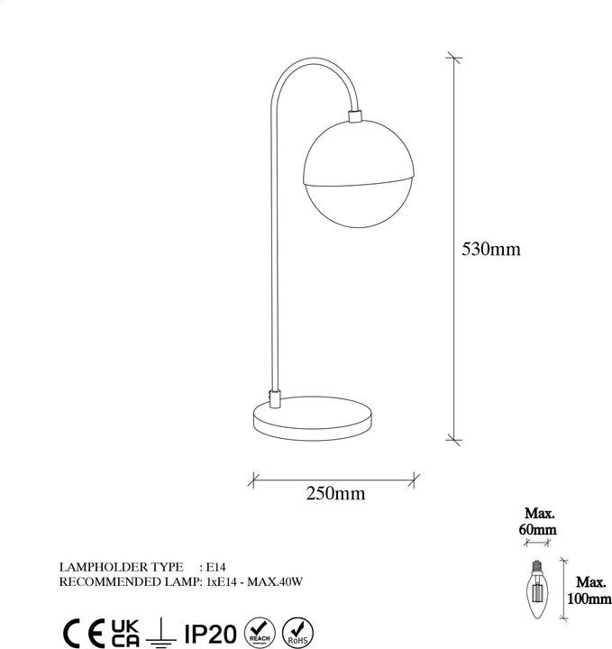 Actual product image Hanah Home Leonel (E14)