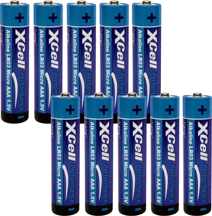 XCell Batterie Typ AAA (Micro), LR03, Alkaline, 1,5V, 10er Set (10 pz., AAA)