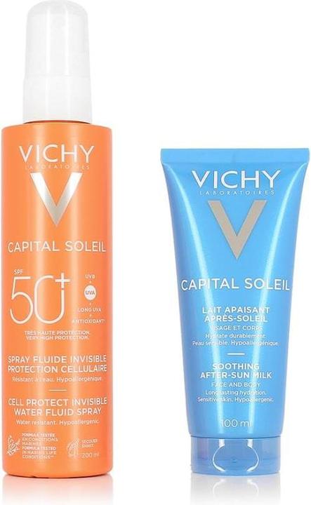 Produktbild Vichy Capital Soleil Unsichtbares Sonnenschutz-Fluid-Spray mit Zellschutz SPF50 und After-Sun-Milch - 200 (Sonnenspray, SPF 50)