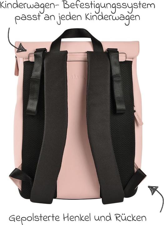 Actual product image Beaba Oslo changing rucksack - dusky pink