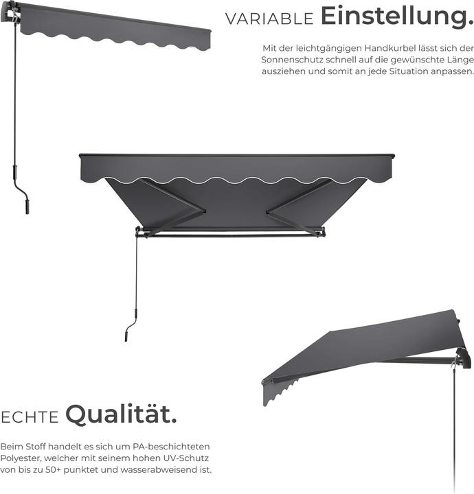 Actual product image tectake Jointed arm awning Ornella with wall bracket (2.50 m)