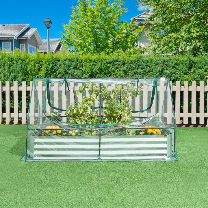 Produktbild En.Casa Hochbeet mit Gewächshaus Balsorano 186x96x98 cm Transparent