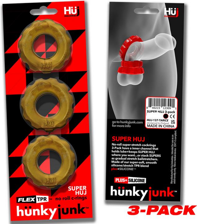Produktbild Hünkyjunk Oxballs 83192: Hunkyjunk Super Huj 3Pk Cockrings Bronze