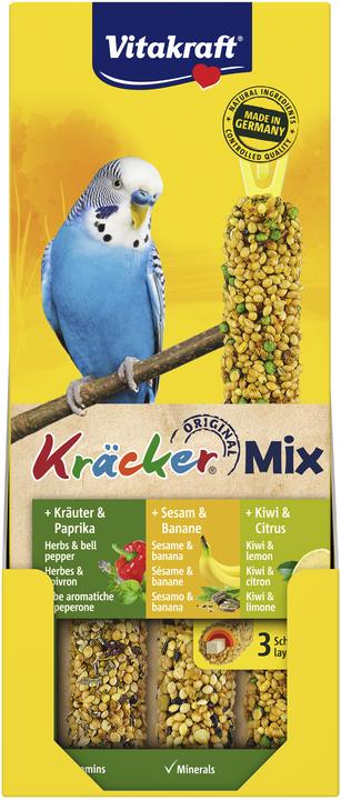 Vitakraft Crackers® Mix banana/herbs/kiwi for budgies (3 x, 0.08 kg)