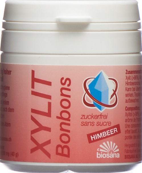 Produktbild Biosana Xylit Bonbons Himbeer (80 Stk., 40 g)