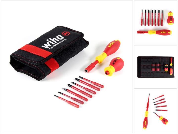 Actual product image Wiha Screwdriver and bit set slimVario slotted Pozidriv PlusMinus/Pozidriv in pouch (Slotted screws, Pozidriv cross recess (PZ))