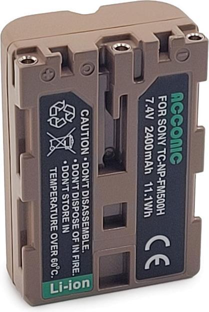 Produktbild Acconic Akku mit USB-C Input für Sony NP-FM500H Alpha 57 65 77 99 DSLRA100 DSLR-A100 DSLRA100H DSLR-A200 (Kamera Akku)
