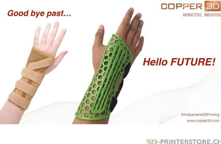 Image du produit Copper 3D COPPER3D Filament PLA PLACTIVE AN1 vert antibactérien 0.75kg 1.75mm (PLA, 1.75 mm, 750 g, Vert)