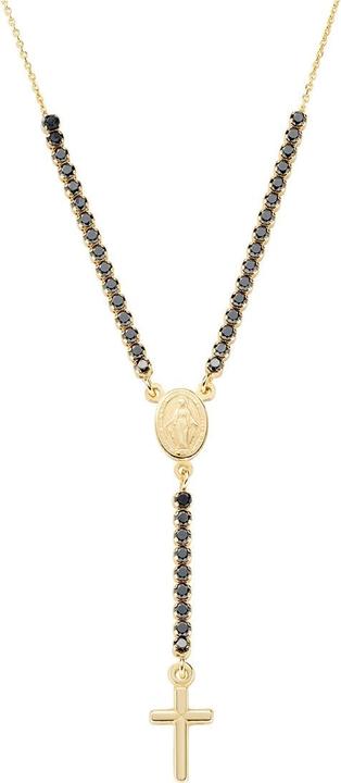 Amen Rosary Style Tennis Cross Halskette (Silber 925)