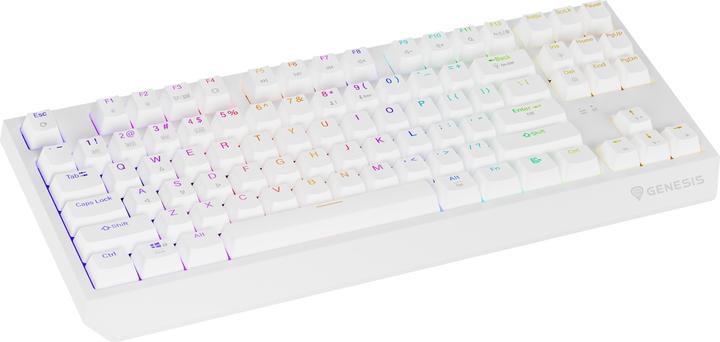 Actual product image Genesis herní klávesnice THOR 230/TKL/RGB/Outemu Red/Bezdrátová USB + Bluetooth/US layout/Bílá (US, Cable, Wireless)