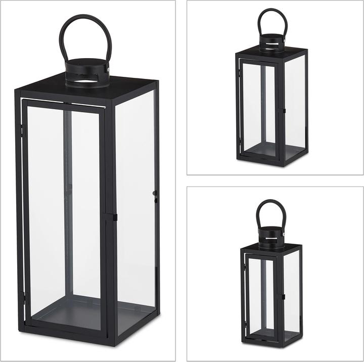 Image du produit Relaxdays Set de 3 lanternes (21 x 21 x 63 cm, 3 x)