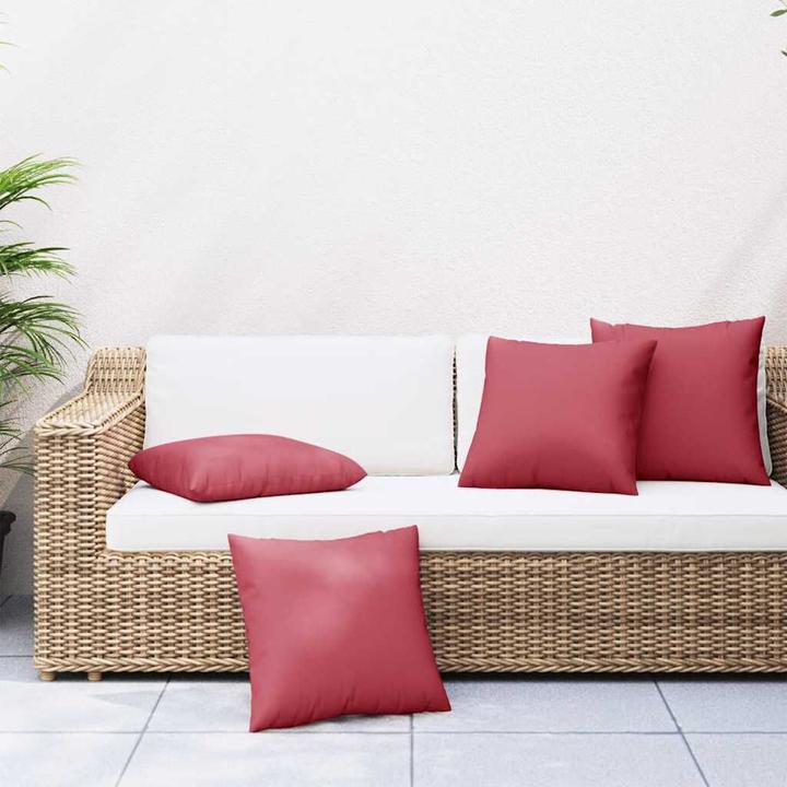 Immagine prodotto VidaXL Cuscini per divano 4 pezzi. Tessuto rosso vino 40X40 Cm (40 x 40 cm)