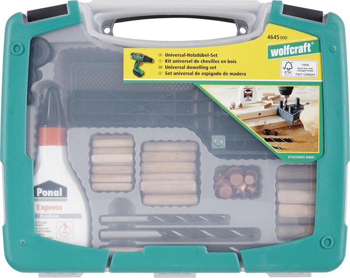 wolfcraft wolfcraft 1 Universal-Meisterdübler-Set 78-tlg. (79 Stk.)