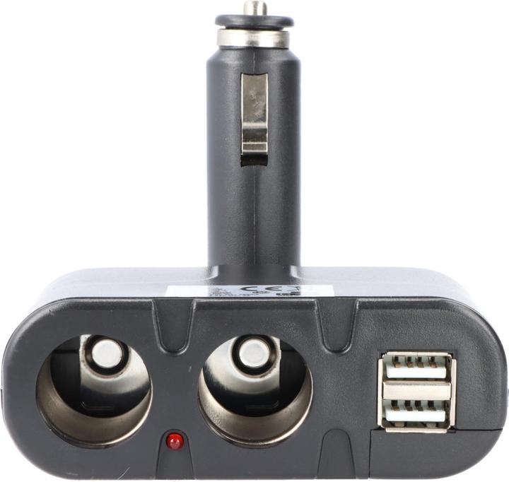 Actual product image AccuCell KFZ-Adapter, Verteiler Zigarettenanzünder - Stecker auf 2x Kupplung + USB