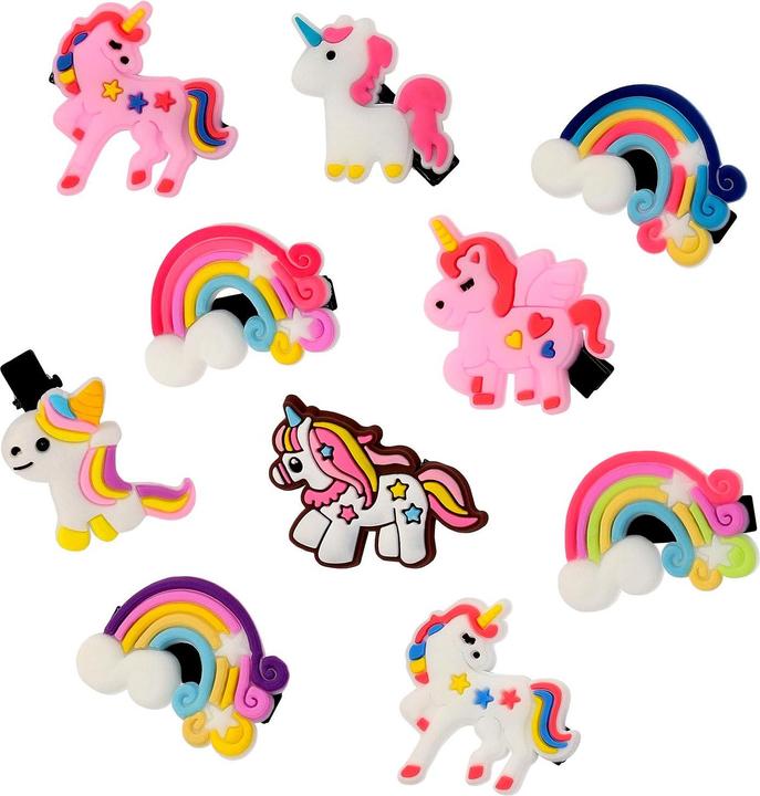 Image du produit JTI 10x barrettes à cheveux - licornes et arc-en-ciel (1 pcs)