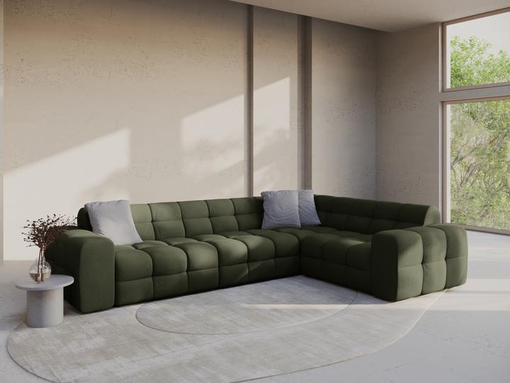 Actual product image Micadoni Velvet Right Corner Sofa, "Kendal", 6 Seats, 332x231x79Made in Europe (Corner sofa)