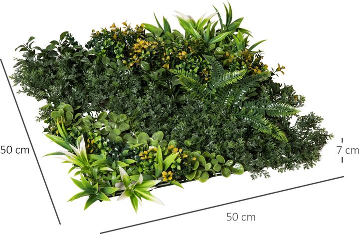Produktbild Outsunny Künstliche Hecke mit unterschiedlichen Pflanzentypen (50 cm)