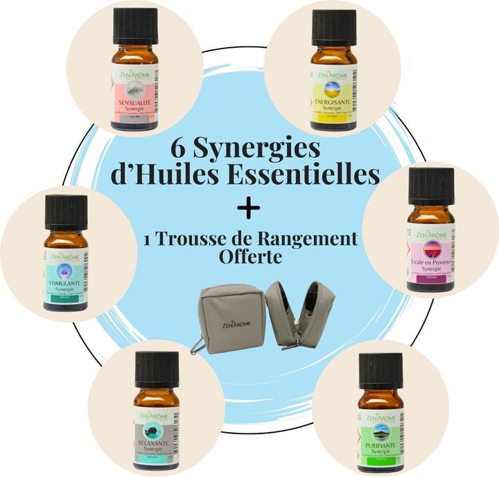 Produktbild Zen Arôme Raumduft Set mit Etui - 6 Duftöle Synergie Aromaöle No.40