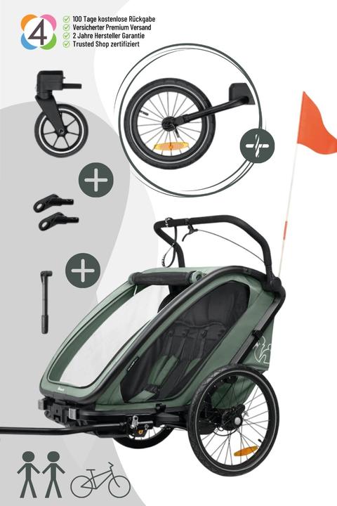 Produktbild Hauck 3in1 Fahrradanhänger Bike N Walk Duo für