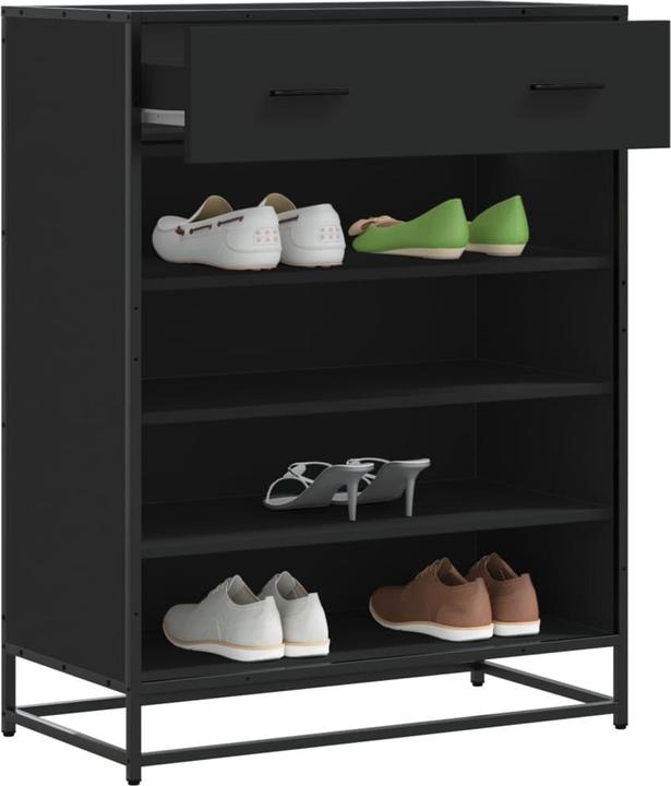 VidaXL Scarpiera nera 75x38x97,5 cm Materiale a base di legno Metallo