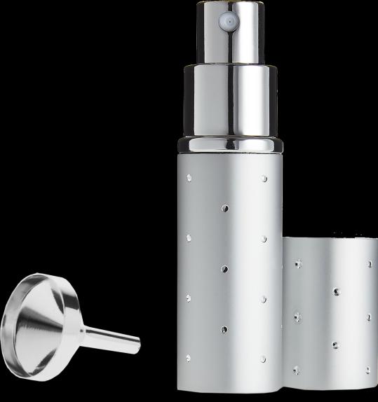 Immagine prodotto Nebulizzatore tascabile argento per 10 ml + imbuto argento in confezione regalo (Eau de toilette)
