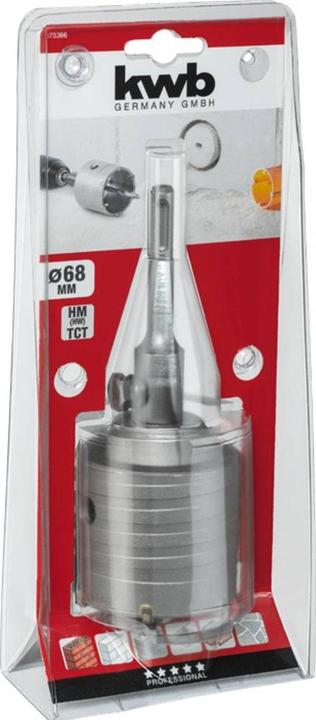 Actual product image kwb Hollow drill bit HARD METAL shank and center drill bit (68 mm)