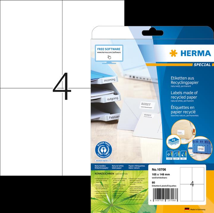 Produktbild HERMA Recycling Versandetiketten A4