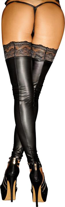 Produktbild Noir Handmade Wetlook Strümpfe halterlos (L)