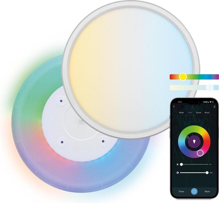 Actual product image KSIX Plafon LED Duo Inteligent Cct-Rgb 24w 42cm (2450 lm)