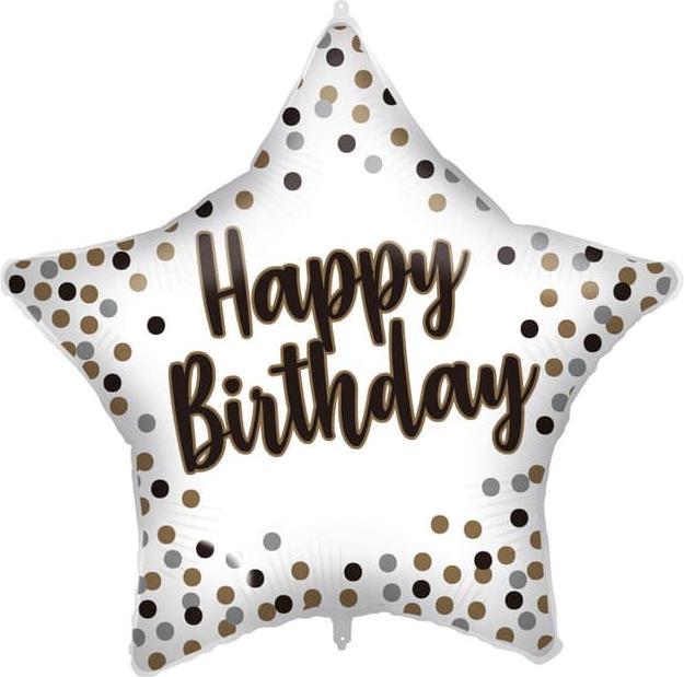 Produktbild Magni Procos 92417 - Happy Birthday Folienballon, Größe 46 cm, Helium, Ballon, Geburtstag, Dekoration, Ges (1 x)