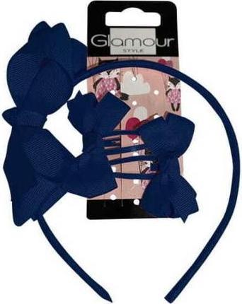 Immagine prodotto Glamour Set Bambini Ritorno a Scuola Fascia + Gemelli con Fiocco 2Pz. Marina Militare