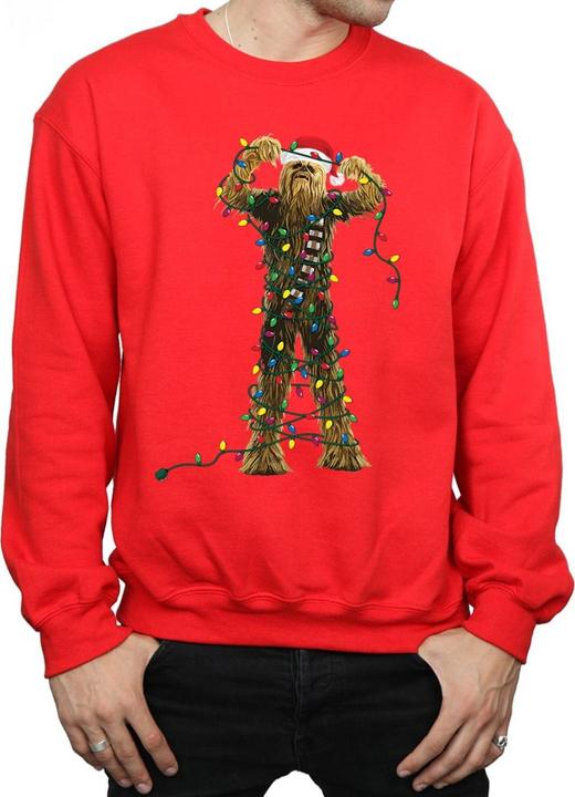 Actual product image Star Wars Mens Chewbacca Christmas Lights Sweatshirt (3XL)
