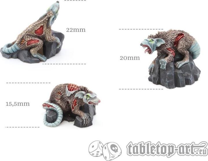 Produktbild Tabletop-Art Miniaturen-Set Zombieratten 4 Teile (Metall)