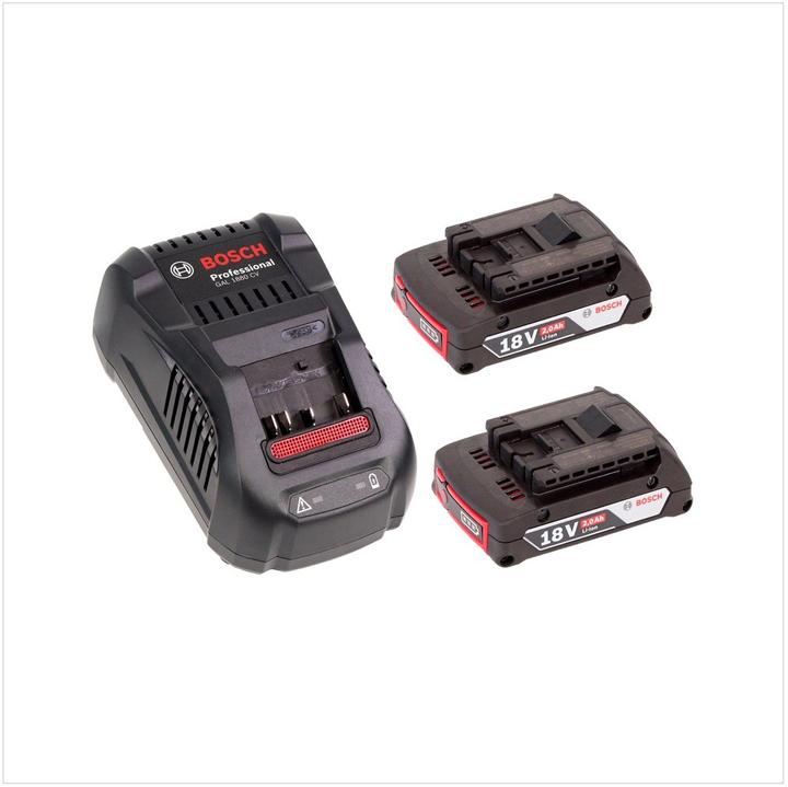 Actual product image Bosch Professional Bosch Kit: 2x Batteries GBA 2 Ah + Charger GAL 1880 CV for 14.4 V - 18 V Li-Ion (18 V)