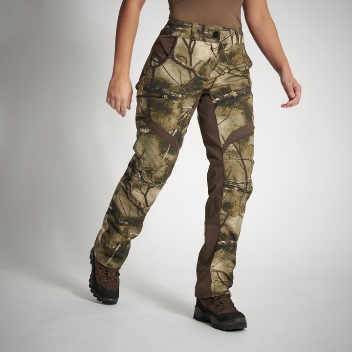 Solognac Jagdhose 500 Damen geräuscharm atmungsaktiv Camouflage