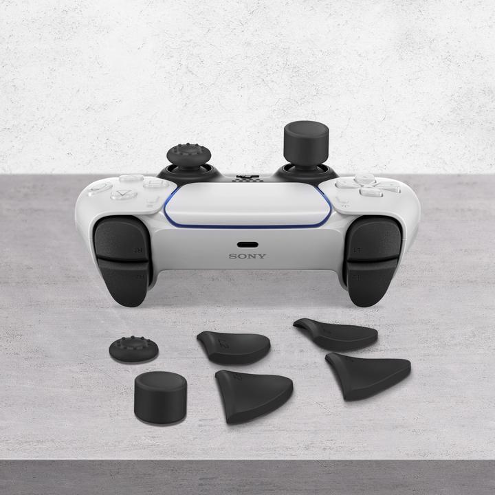 Actual product image Avizar PS5 Dualsense Controller Accessory Kit: Extensions + Thumb Grips - Black (PS5)